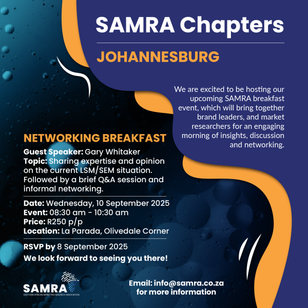 SAMRA Chapter - Johannesburg - NETWORKING BREAKFAST