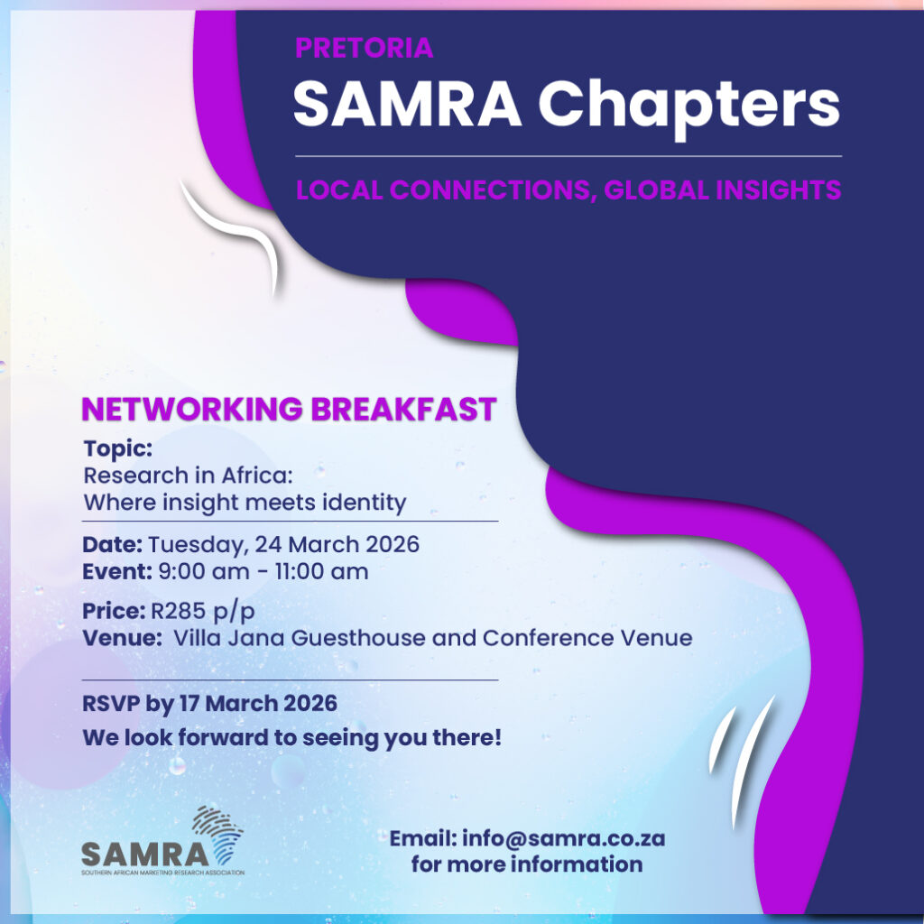 Samrya R SAMRA Local Chapters - Pretoria - Research in Africa: Where insight ...